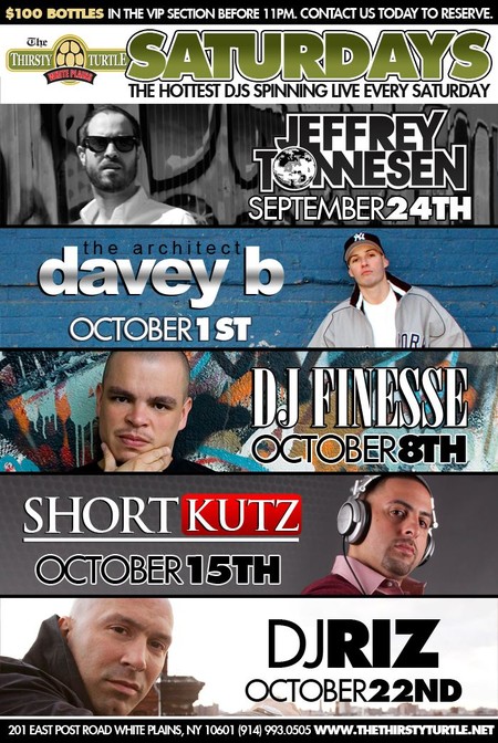 Thirsty Turtle White Plains October 2011 Schedule