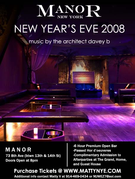 Manor New York New Year's Eve 2008